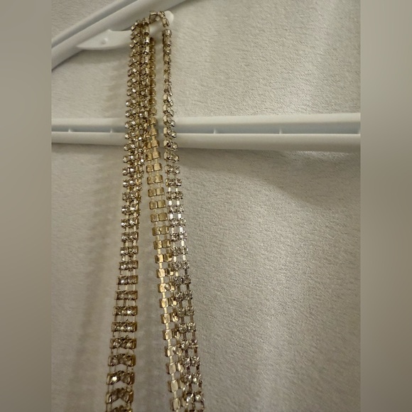 Black evening dress small crystal straps fitted body dress - Picture 3 of 4